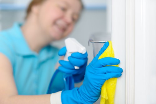 Professional cleaners in Ealing working in a modern home